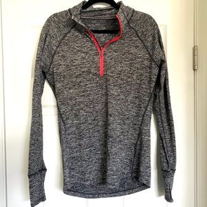 Quarter Zip Grey/Black Athletic Top